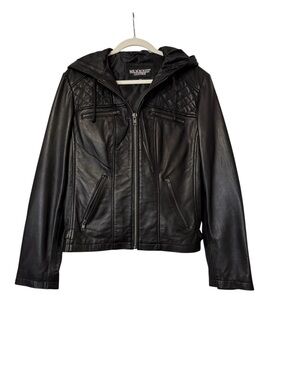 Milwaukee leather Quilted  Hooded  moto Jacket nwot